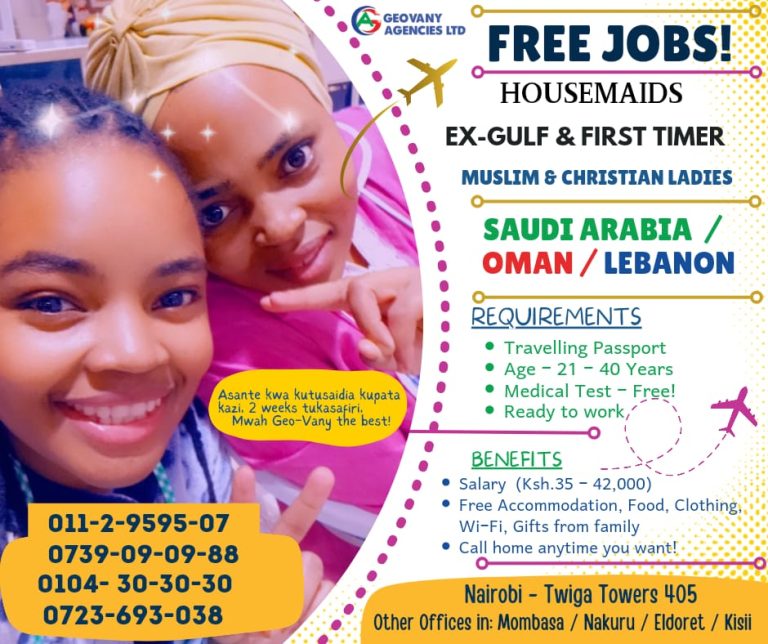 Housemaids Jobs in Saudi Arabia/Oman – First Timers and Ex-Gulf Applicants Welcome!