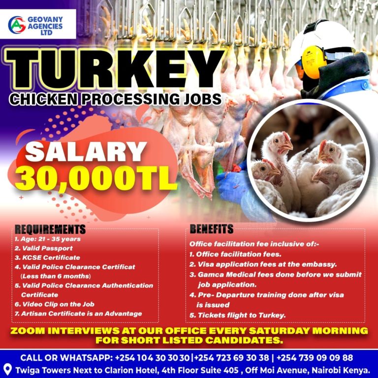 Hiring for Chicken Processing Jobs in Turkey– Competitive Salary!